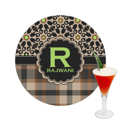 Moroccan Mosaic & Plaid Printed Drink Topper -  2.5" (Personalized)