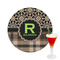Moroccan Mosaic & Plaid Drink Topper - Medium - Single with Drink