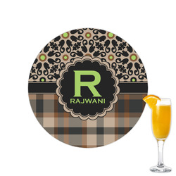 Moroccan Mosaic & Plaid Printed Drink Topper - 2.15" (Personalized)