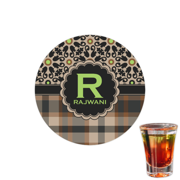 Custom Moroccan Mosaic & Plaid Printed Drink Topper - 1.5" (Personalized)