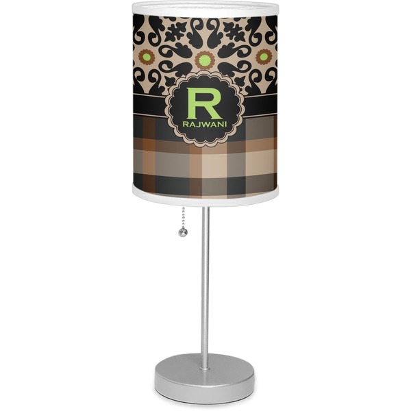 Custom Moroccan Mosaic & Plaid Lamp with Drum Shade (Personalized)