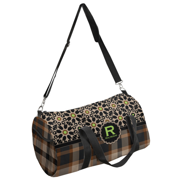 Custom Moroccan Mosaic & Plaid Duffel Bag (Personalized)