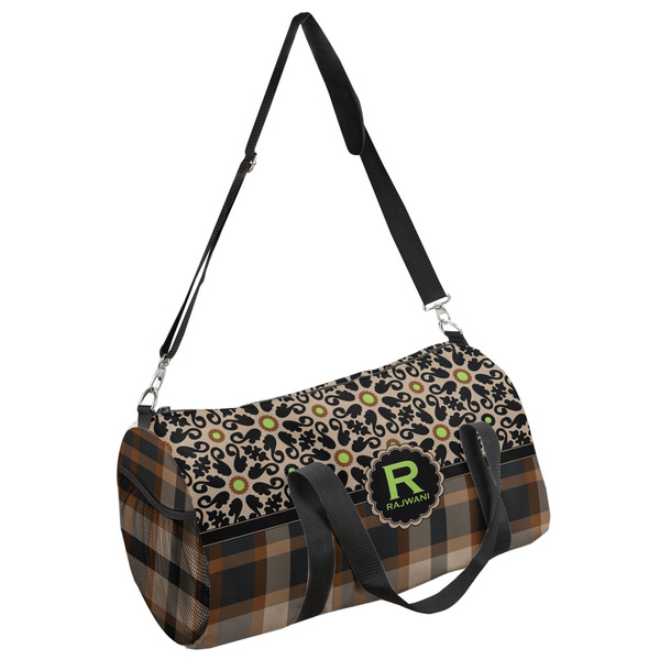 Custom Moroccan Mosaic & Plaid Duffel Bag - Small (Personalized)