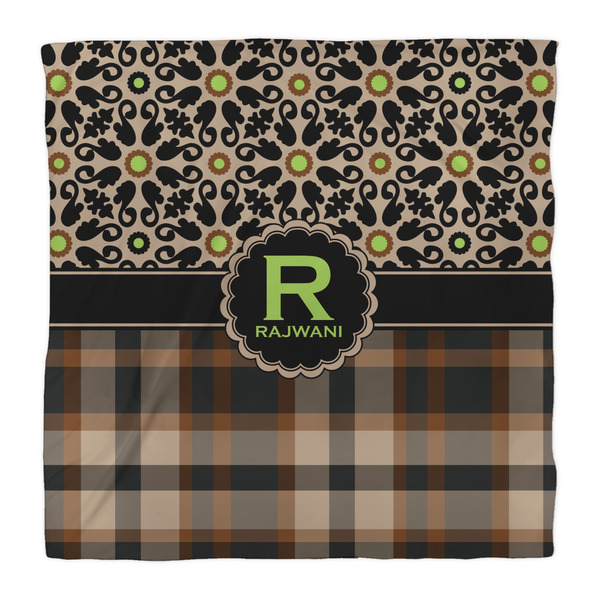 Moroccan Mosaic & Plaid Duvet Cover - Queen - Front