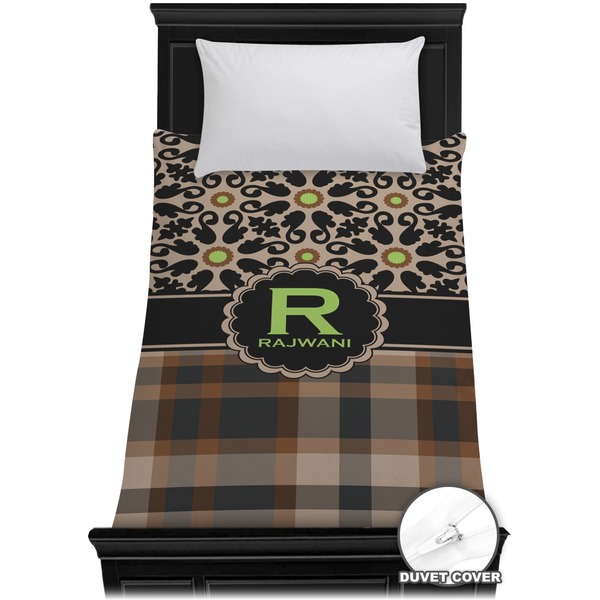 Custom Moroccan Mosaic & Plaid Duvet Cover - Twin (Personalized)