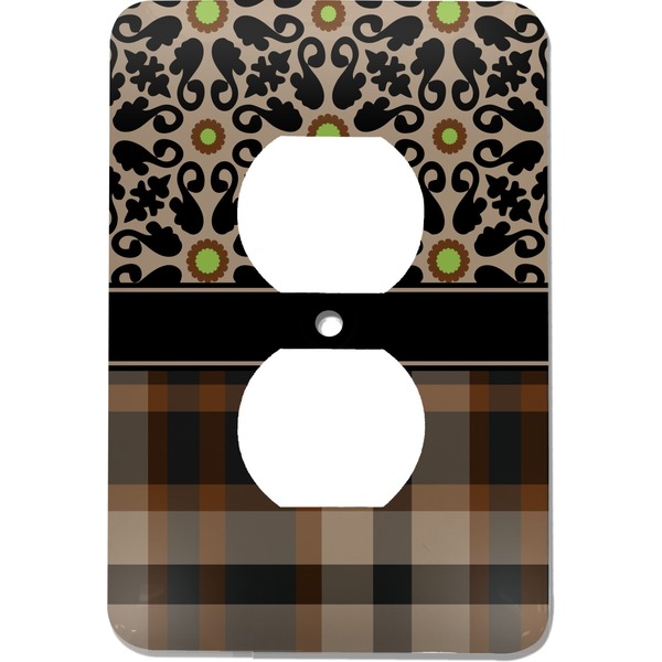 Custom Moroccan Mosaic & Plaid Electric Outlet Plate