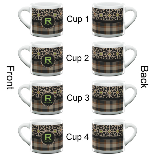 Moroccan Mosaic & Plaid Espresso Cup - 6oz (Double Shot Set of 4) APPROVAL
