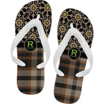 Moroccan Mosaic & Plaid Flip Flops - Small (Personalized)