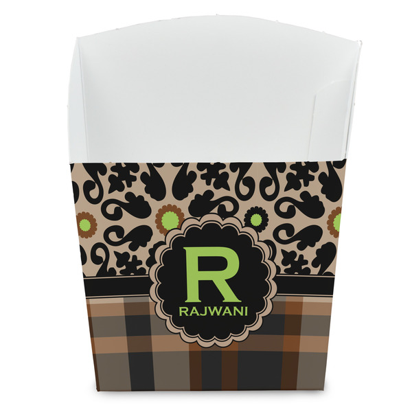 Custom Moroccan Mosaic & Plaid French Fry Favor Boxes (Personalized)