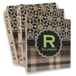 Moroccan Mosaic & Plaid 3 Ring Binder - Full Wrap (Personalized)