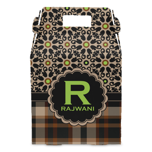 Moroccan Mosaic & Plaid Gable Favor Box - Front