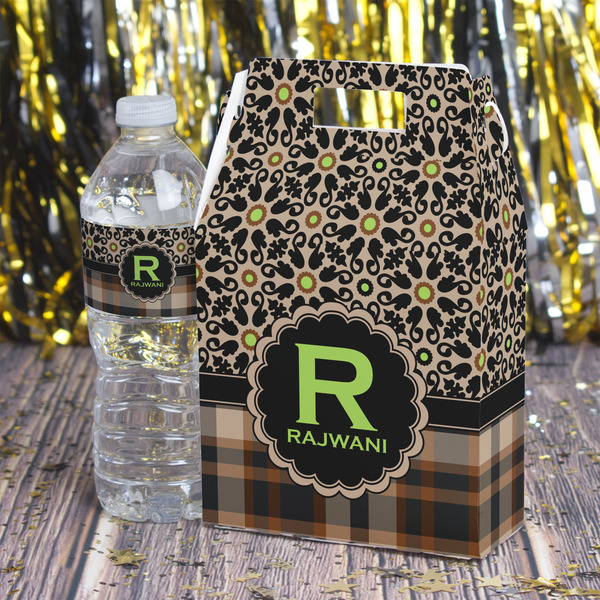 Moroccan Mosaic & Plaid Gable Favor Box - In Context