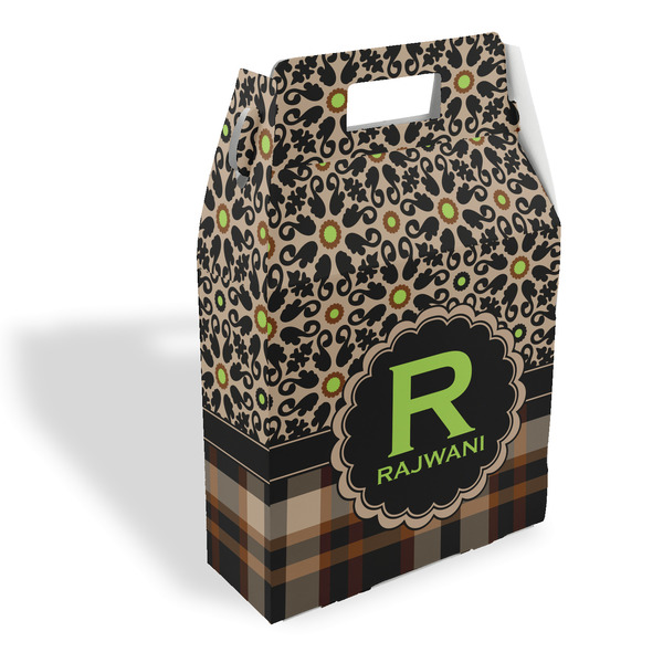 Custom Moroccan Mosaic & Plaid Gable Favor Box (Personalized)