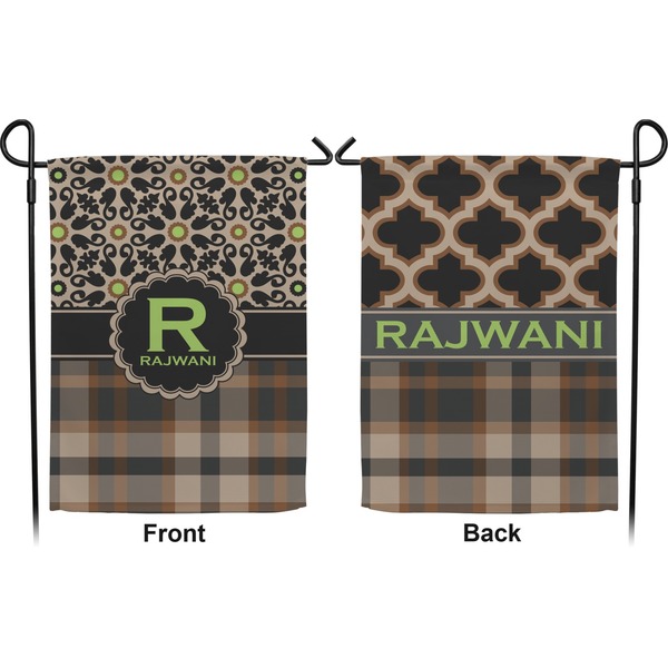 Moroccan Mosaic & Plaid Garden Flag - Double Sided Front and Back