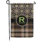 Moroccan Mosaic & Plaid Small Garden Flag - Double Sided w/ Name and Initial