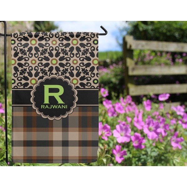Moroccan Mosaic & Plaid Garden Flag - Outside In Flowers