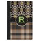 Moroccan Mosaic & Plaid Genuine Leather Passport Cover - Flat