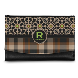 Moroccan Mosaic & Plaid Genuine Leather Women's Wallet - Small (Personalized)