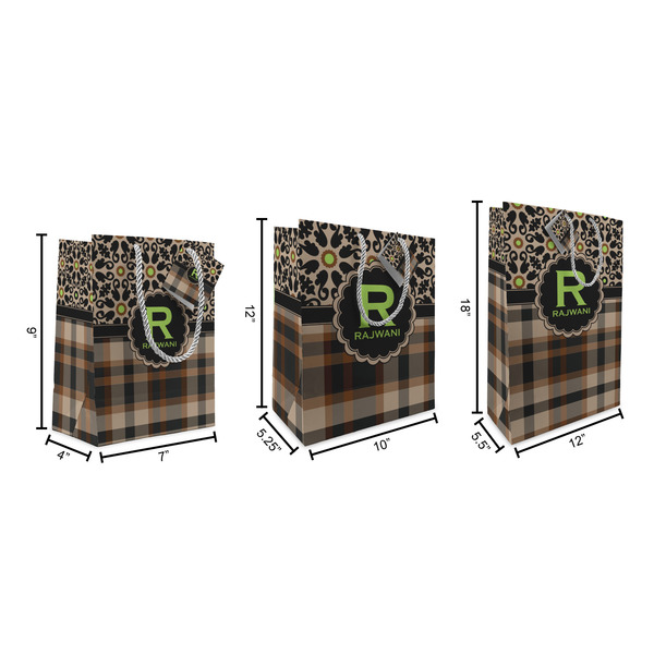 Moroccan Mosaic & Plaid Gift Bags - All Sizes - Dimensions