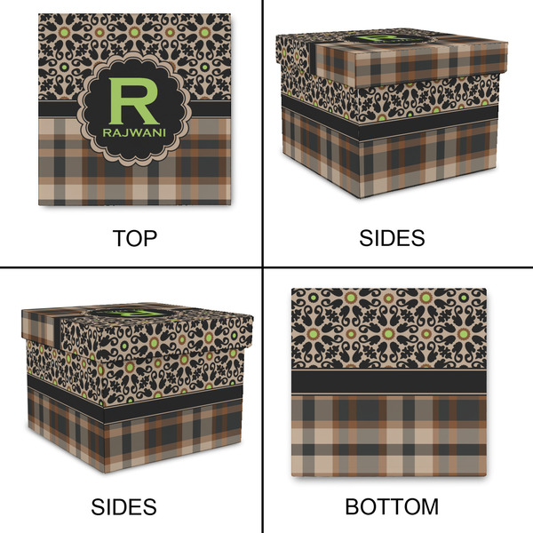 Moroccan Mosaic & Plaid Gift Boxes with Lid - Canvas Wrapped - Large - Approval