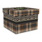 Moroccan Mosaic & Plaid Gift Boxes with Lid - Canvas Wrapped - Large - Front/Main