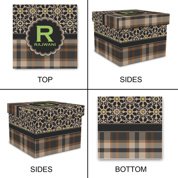 Moroccan Mosaic & Plaid Gift Boxes with Lid - Canvas Wrapped - Medium - Approval