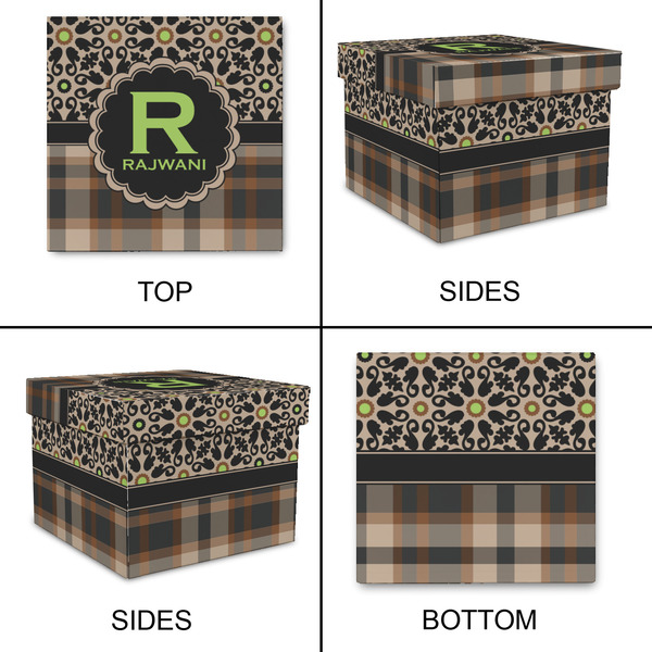 Moroccan Mosaic & Plaid Gift Boxes with Lid - Canvas Wrapped - Small - Approval