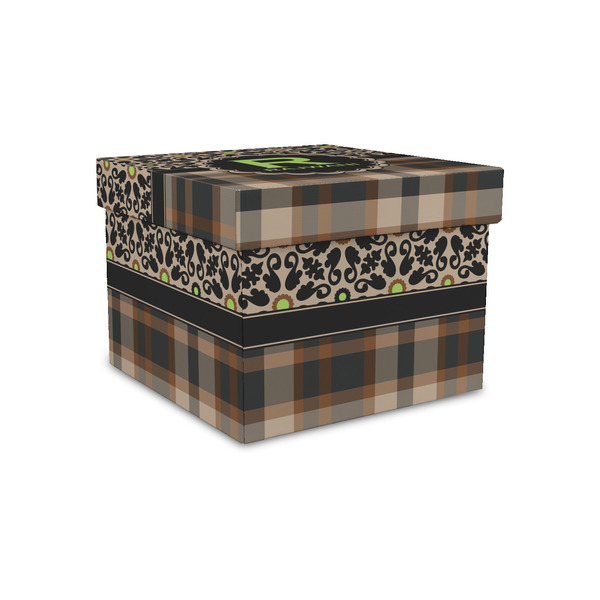Custom Moroccan Mosaic & Plaid Gift Box with Lid - Canvas Wrapped - Small (Personalized)