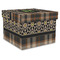 Moroccan Mosaic & Plaid Gift Box with Lid - Canvas Wrapped - XX-Large (Personalized)