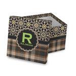 Moroccan Mosaic & Plaid Gift Box with Lid - Canvas Wrapped (Personalized)