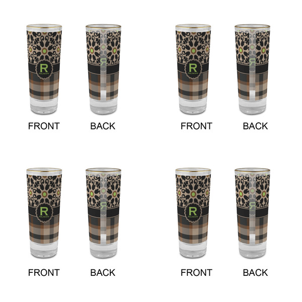 Moroccan Mosaic & Plaid Glass Shot Glass - 2 oz - Set of 4 - APPROVAL