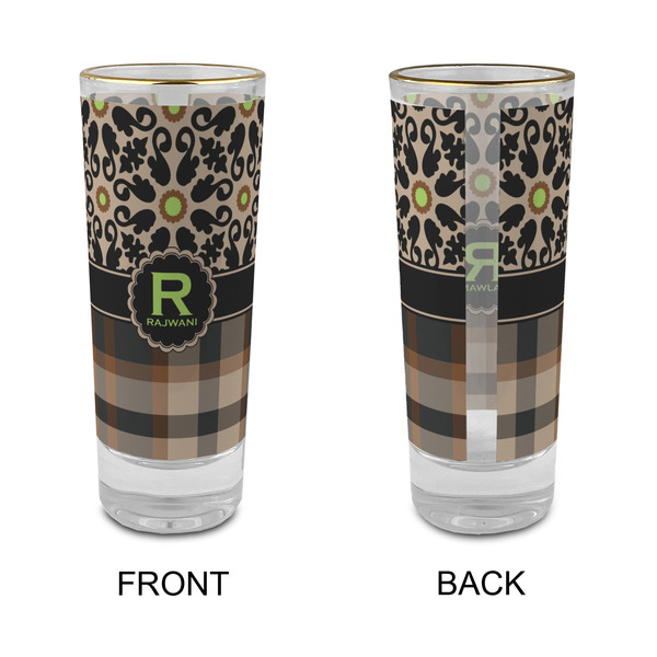Moroccan Mosaic & Plaid Glass Shot Glass - 2 oz - Single - APPROVAL