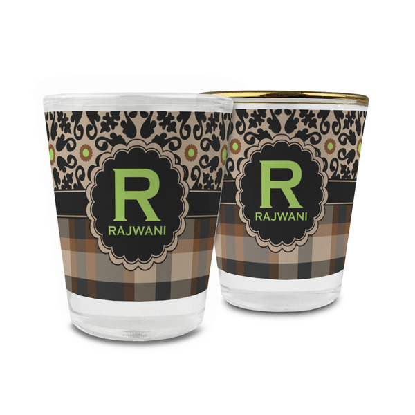 Custom Moroccan Mosaic & Plaid Glass Shot Glass - 1.5 oz (Personalized)