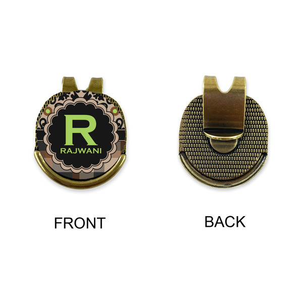 Moroccan Mosaic & Plaid Golf Ball Hat Clip Marker - Apvl - GOLD