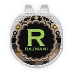 Moroccan Mosaic & Plaid Golf Ball Marker - Hat Clip - Silver