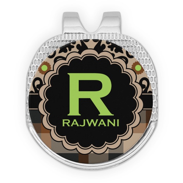 Moroccan Mosaic & Plaid Golf Ball Hat Marker Hat Clip