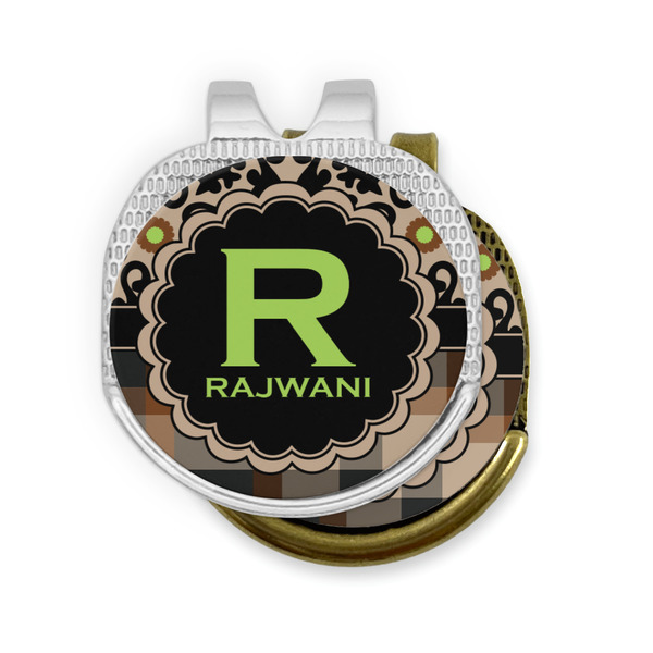 Moroccan Mosaic & Plaid Golf Ball Marker Hat Clip - PARENT/MAIN