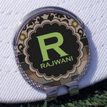 Moroccan Mosaic & Plaid Golf Ball Marker - Hat Clip