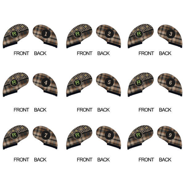 Moroccan Mosaic & Plaid Golf Club Covers - APPROVAL (set of 9)