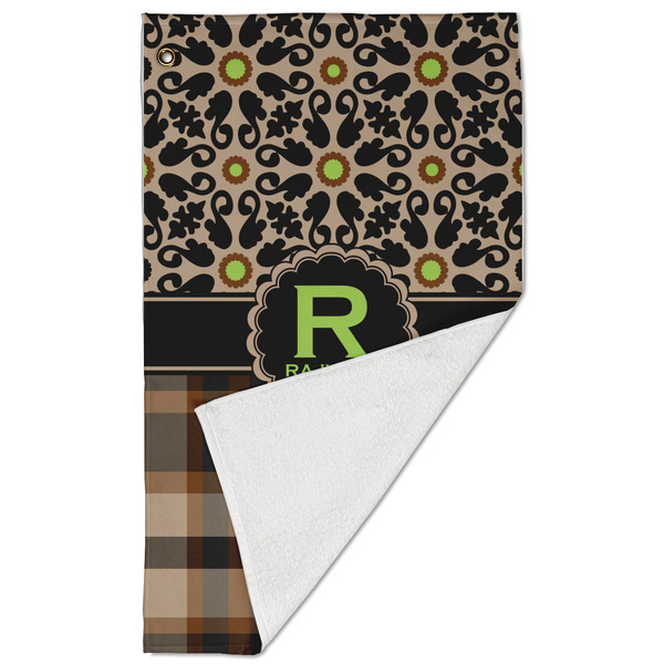 Moroccan Mosaic & Plaid Golf Towel - Folded (Large)