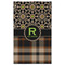 Moroccan Mosaic & Plaid Golf Towel - Poly-Cotton Blend - Large w/ Name and Initial