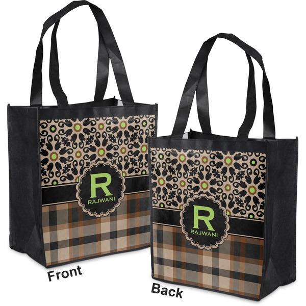 Moroccan Mosaic & Plaid Grocery Bag - Apvl