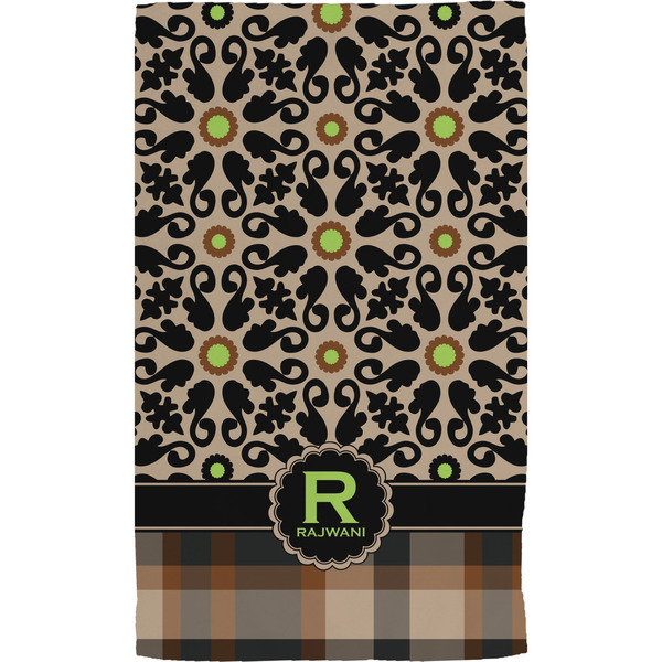 Moroccan Mosaic & Plaid Hand Towel (Personalized)