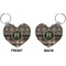 Moroccan Mosaic & Plaid Heart Keychain (Front + Back)