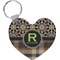 Moroccan Mosaic & Plaid Heart Keychain (Personalized)