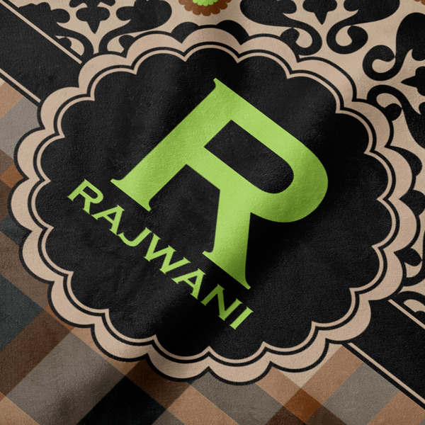 Moroccan Mosaic & Plaid Hooded Baby Towel- Detail Close Up