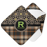 Moroccan Mosaic & Plaid Hooded Baby Towel (Personalized)