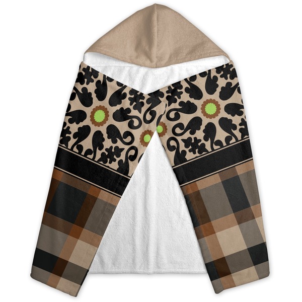 Moroccan Mosaic & Plaid Hooded Towel - Folded