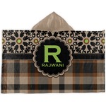 Moroccan Mosaic & Plaid Kids Hooded Towel (Personalized)