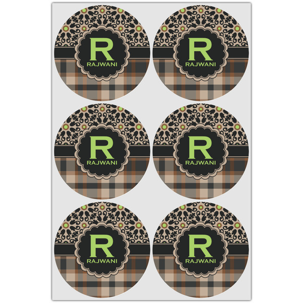 Moroccan Mosaic & Plaid Icing Circle - Large - Set of 6